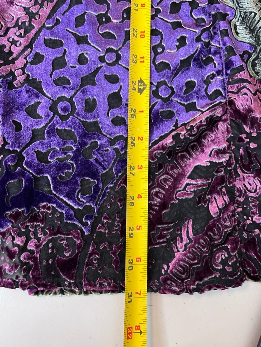 Renaissance Velvet Burnout Patchwork Witchy Whimsigoth Open Front Cardigan Sz S - Picture 8 of 8